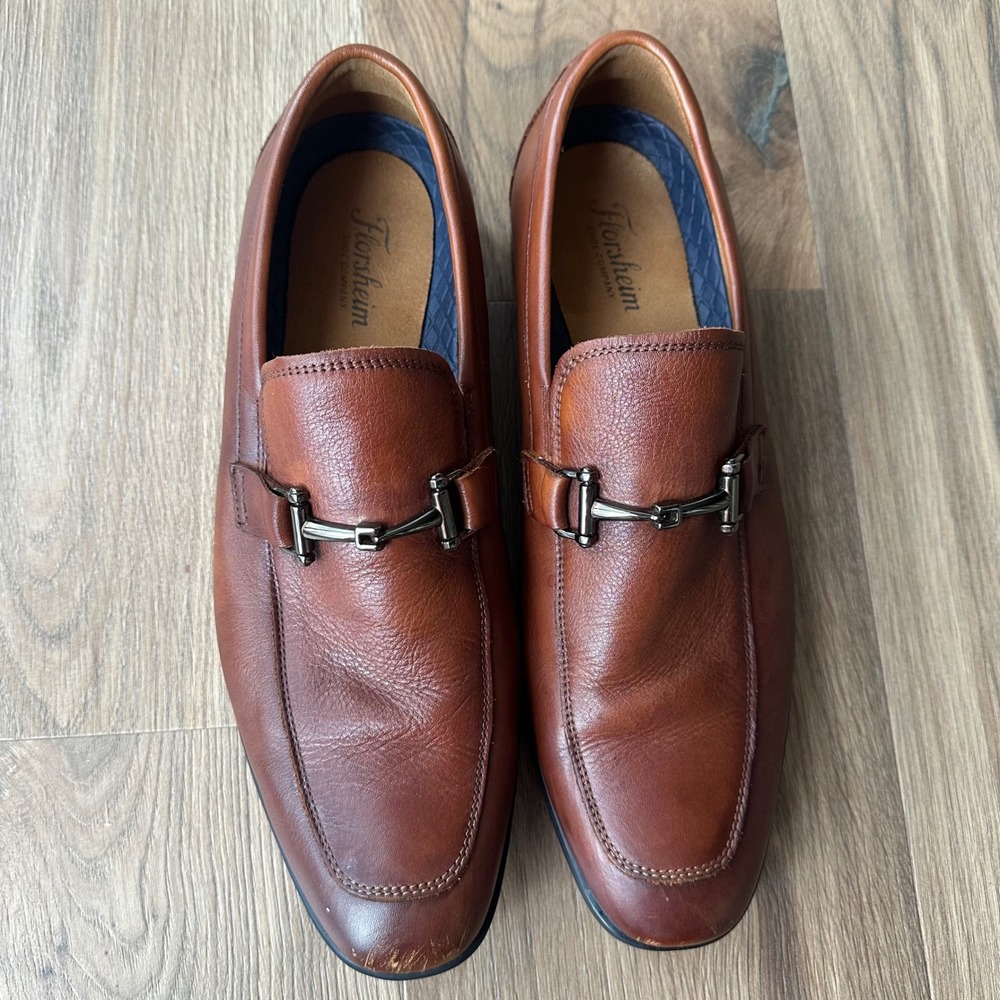 Florsheim Mens 180005-221 Brown Leather Bit Loafer Dress Shoes Size 10M
